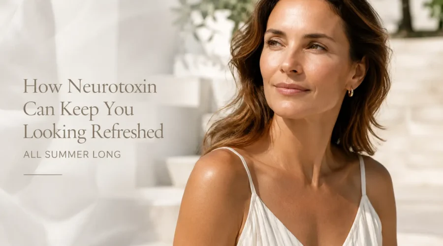 Woman with smooth, refreshed skin enjoying a summer day outdoors after neurotoxin treatment
